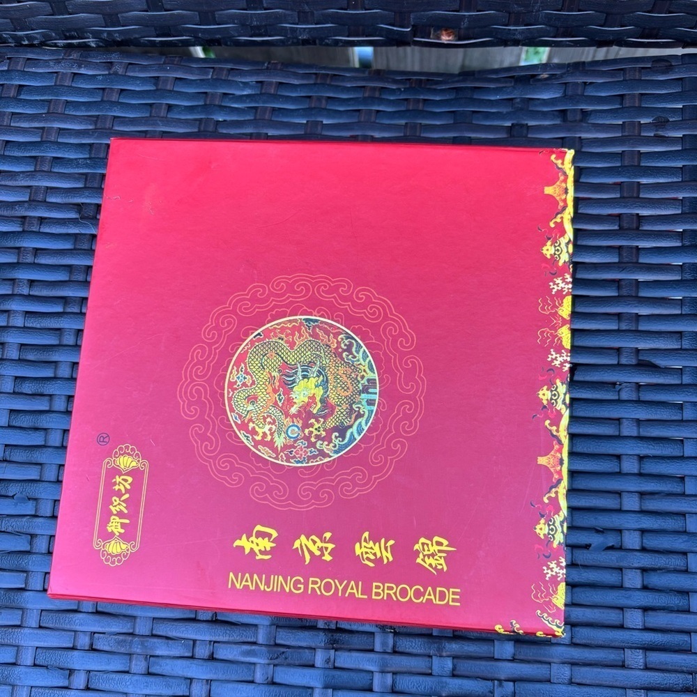 Framed Yun Nanjing Royal Brocade Yunjin Silk Woven Tri-Fold Chinese Art Stunning - Picture 5 of 5